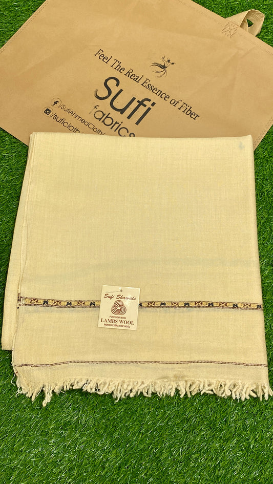 Sufi Wool Wooven Shawl || Skin (350 g) - Sufi Fabrics
