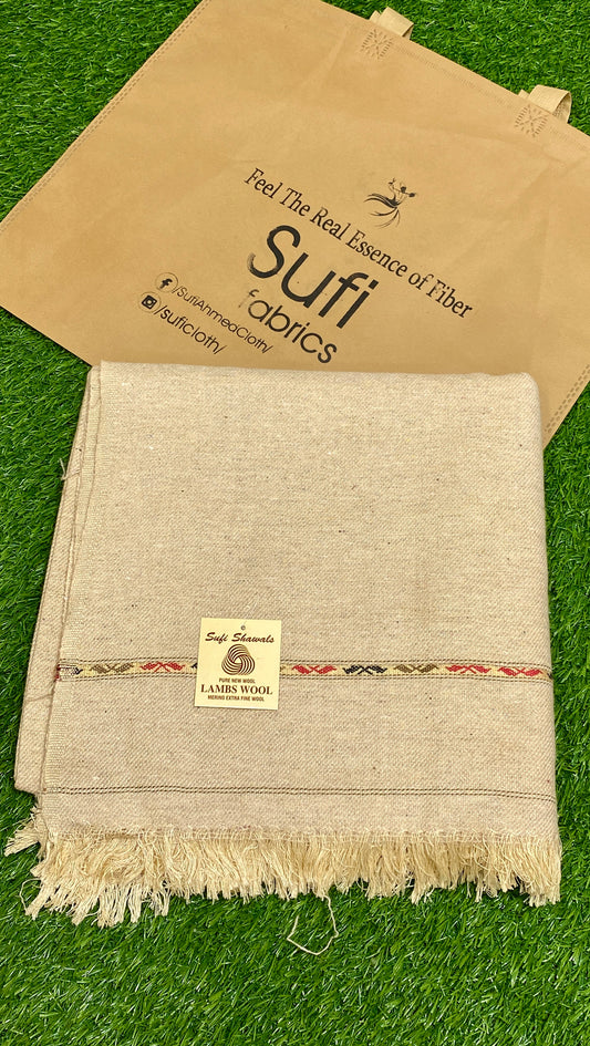 Acrylic Wool Shawl || Copper Brown - Sufi Fabrics