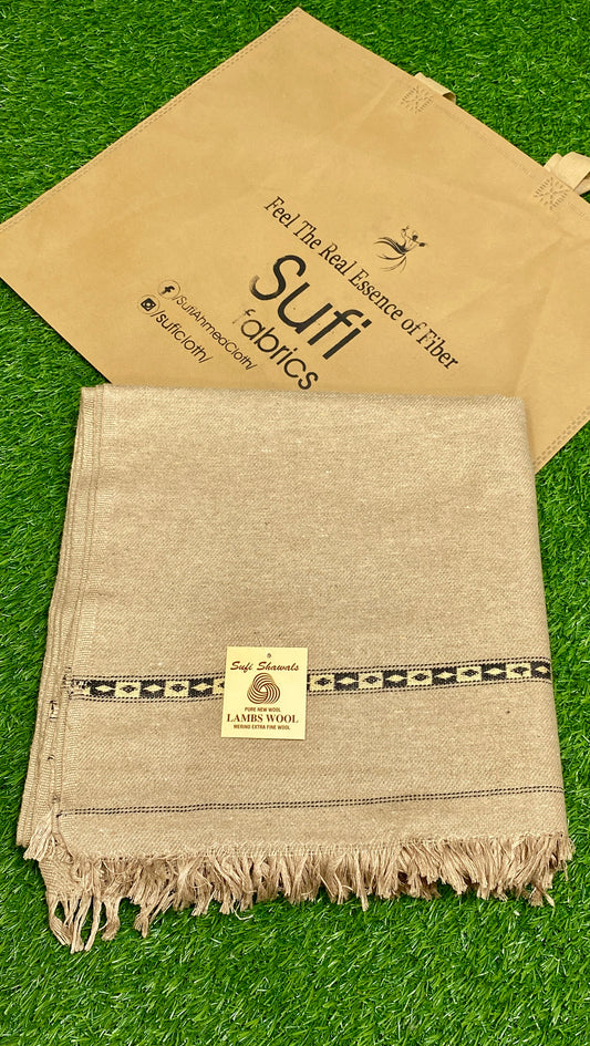 Acrylic Wool Shawl || Brown - Sufi Fabrics