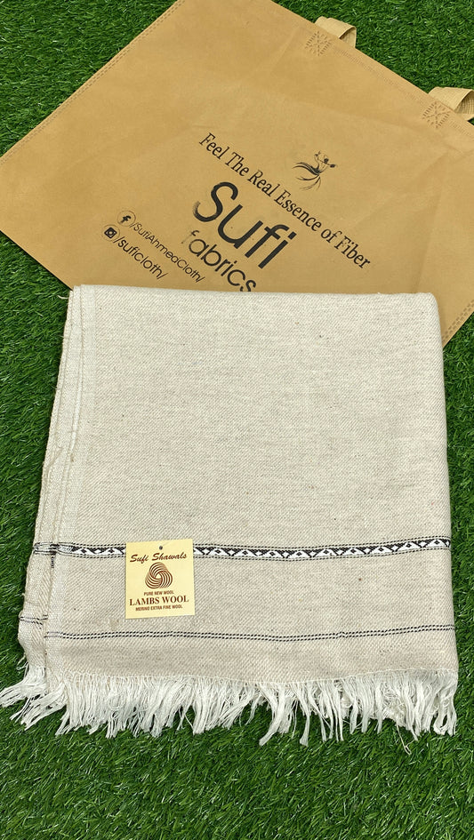 Acrylic Wool Shawl || Malaysian Grey - Sufi Fabrics