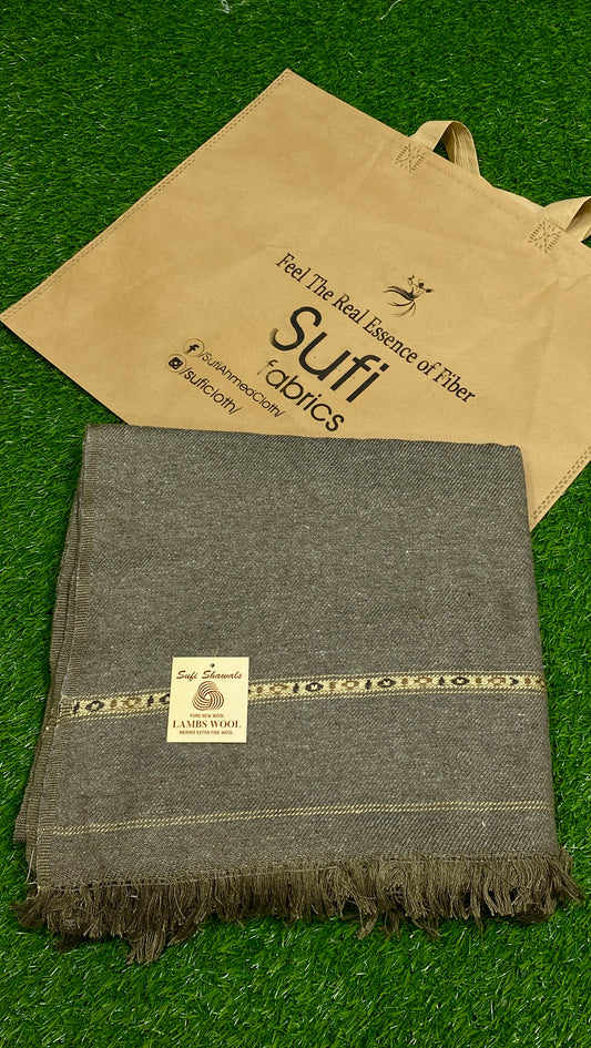 Acrylic Wool Shawl || Charcoal Grey - Sufi Fabrics
