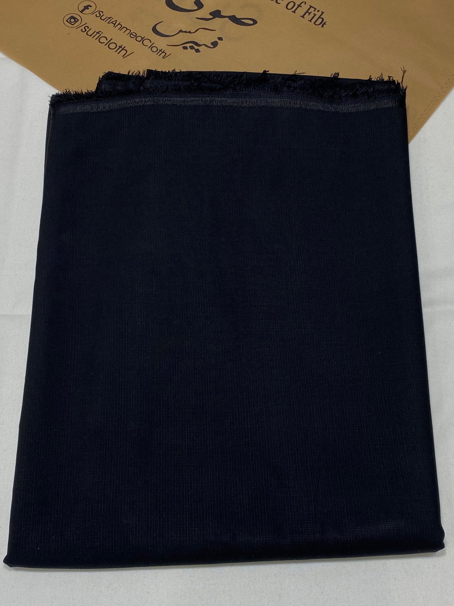 Cherry By Raees – Wash & Wear Self Check Design (Black) - Sufi Fabrics