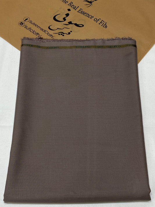 Cherry By Raees – Wash & Wear Self Check Design (Light Purplish Brown) - Sufi Fabrics