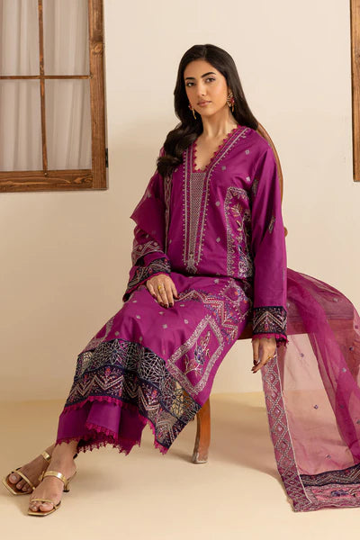 Marjjan Zohra Unstitched Emb Lawn'25 - Sufi Fabrics