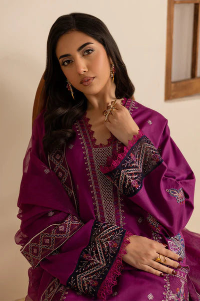 Marjjan Zohra Unstitched Emb Lawn'25 - Sufi Fabrics