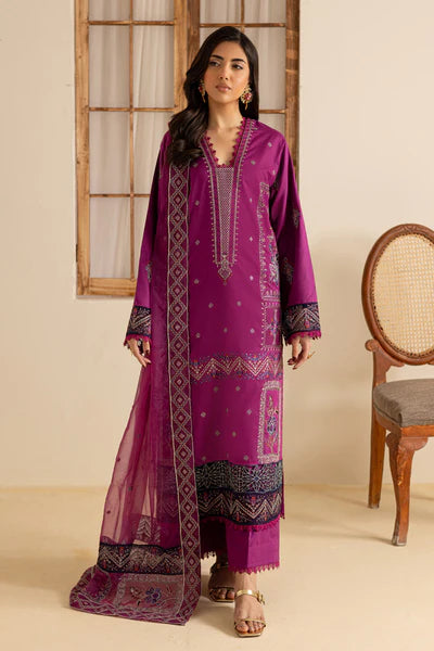 Marjjan Zohra Unstitched Emb Lawn'25 - Sufi Fabrics