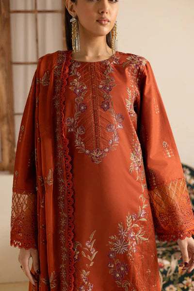 Marjjan Zohra Unstitched Emb Lawn'25 - Sufi Fabrics