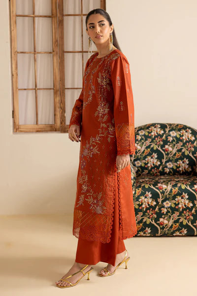 Marjjan Zohra Unstitched Emb Lawn'25 - Sufi Fabrics