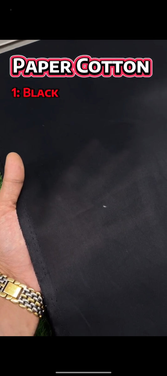Paper Cotton || Jet Black - Sufi Fabrics