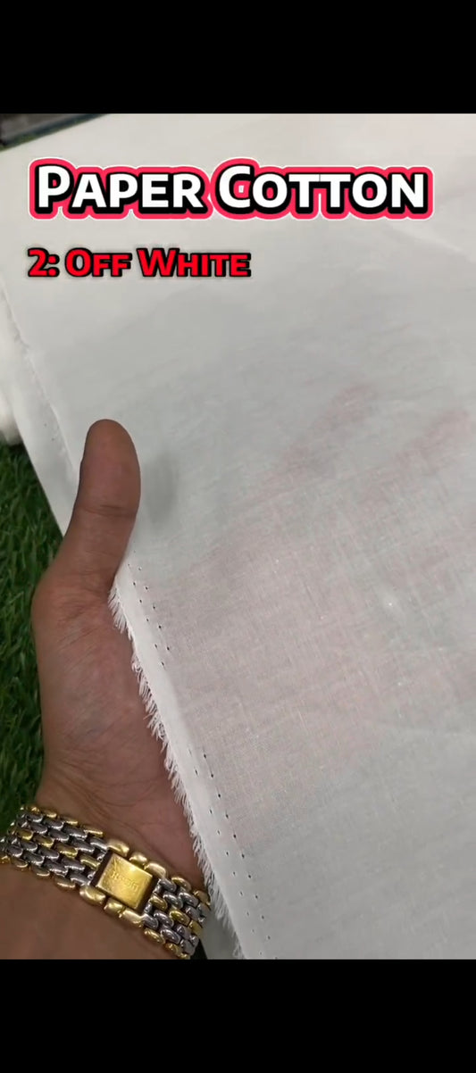 Paper Cotton || Off White - Sufi Fabrics