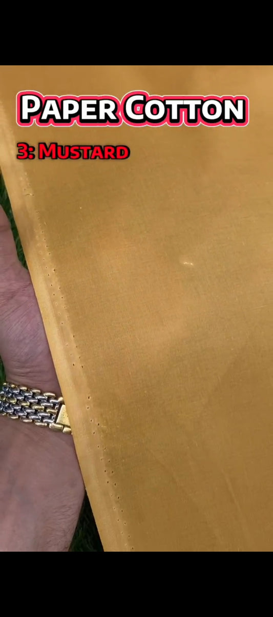 Paper Cotton || Mustard - Sufi Fabrics
