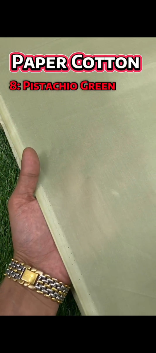 Paper Cotton || Pistachio Green - Sufi Fabrics