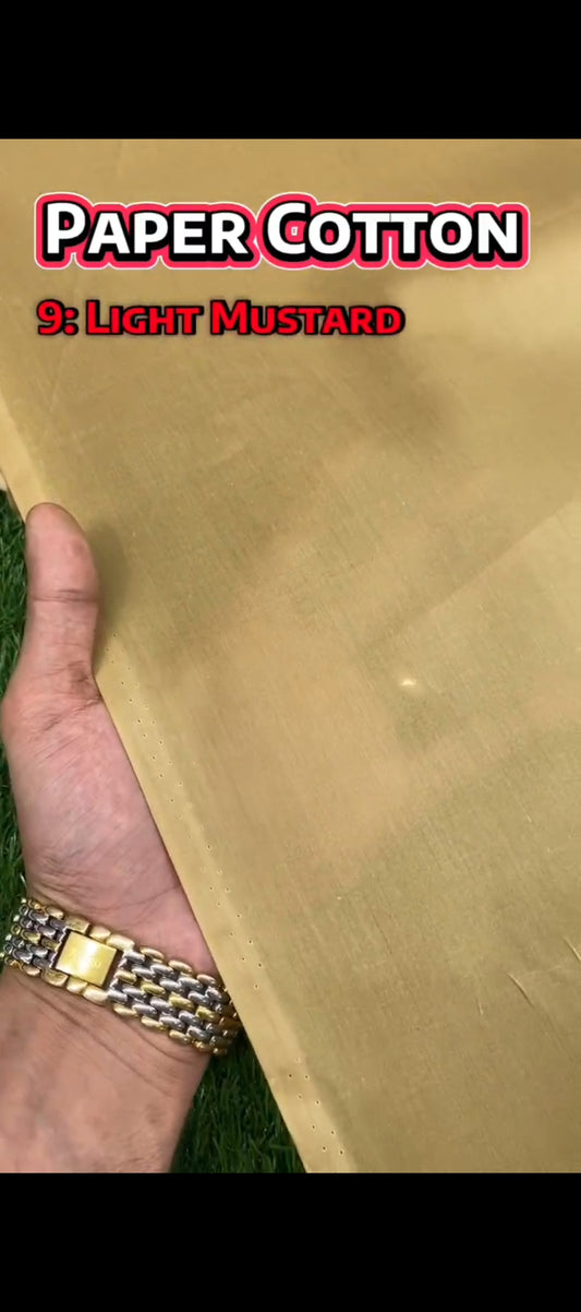 Paper Cotton || Light Mustard - Sufi Fabrics