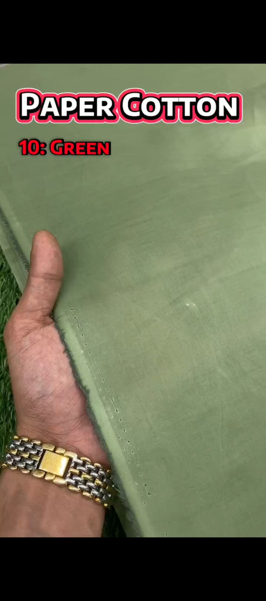 Paper Cotton || Green - Sufi Fabrics