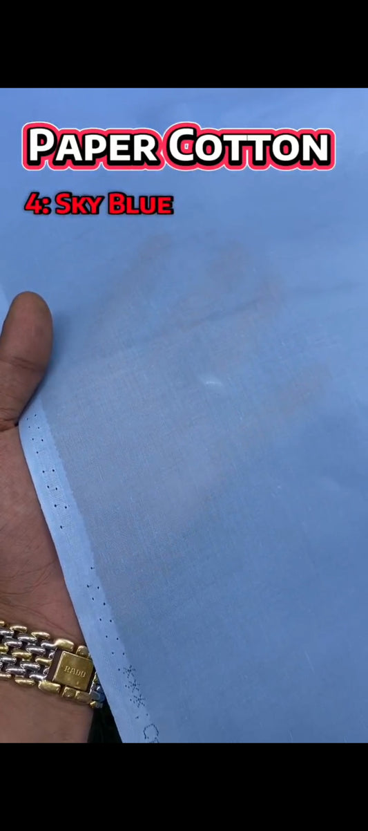 Paper Cotton || Sky Blue - Sufi Fabrics