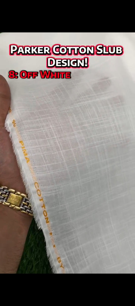 Parker Cotton || Cross Slub Design - Sufi Fabrics