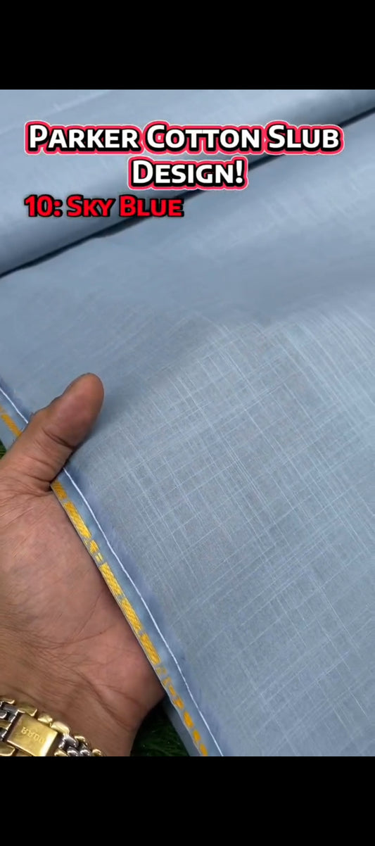 Parker Cotton || Cross Slub Design - Sufi Fabrics