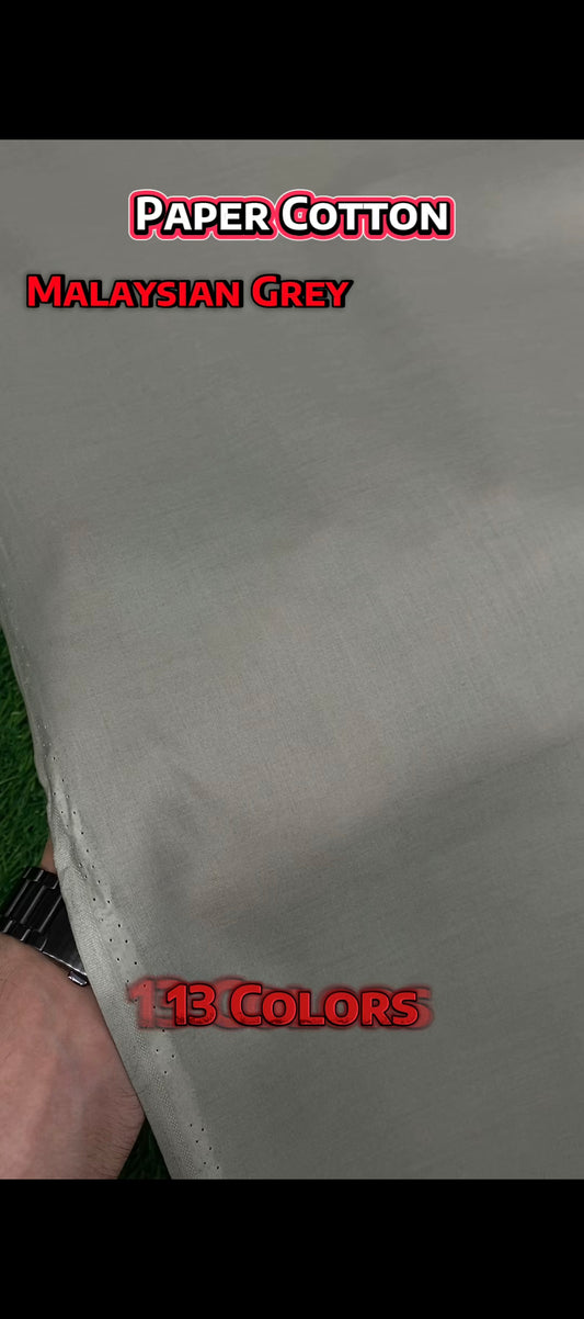 Paper Cotton || Malaysian Grey - Sufi Fabrics