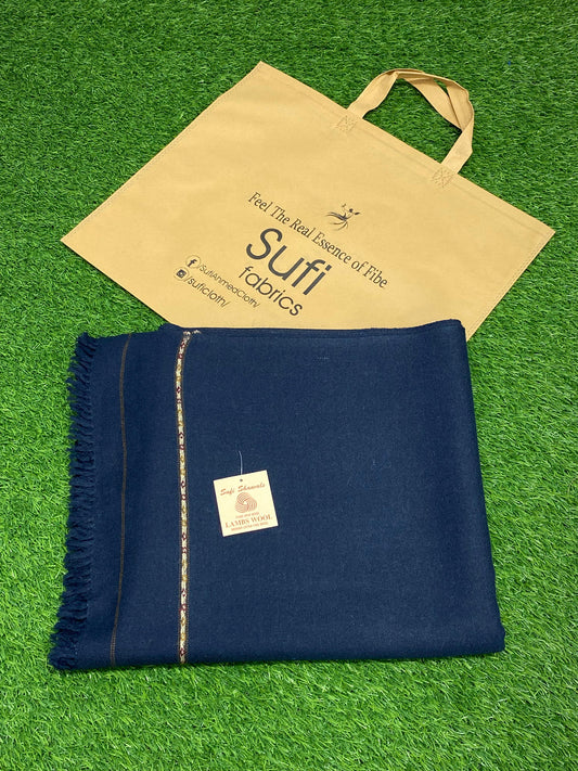 Sufi Wool Shawl || Navy Blue