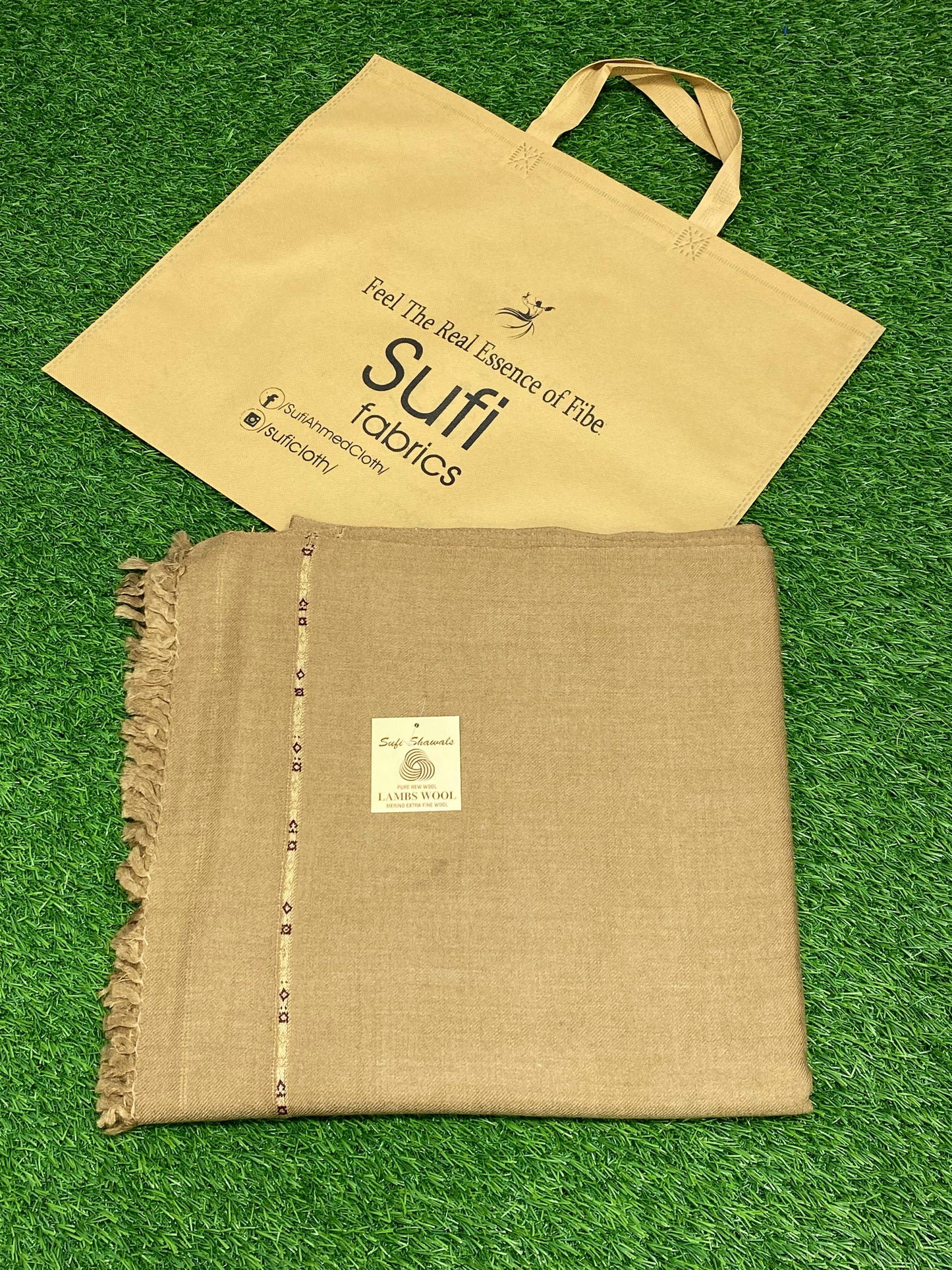 Sufi Wool Shawl || Brown