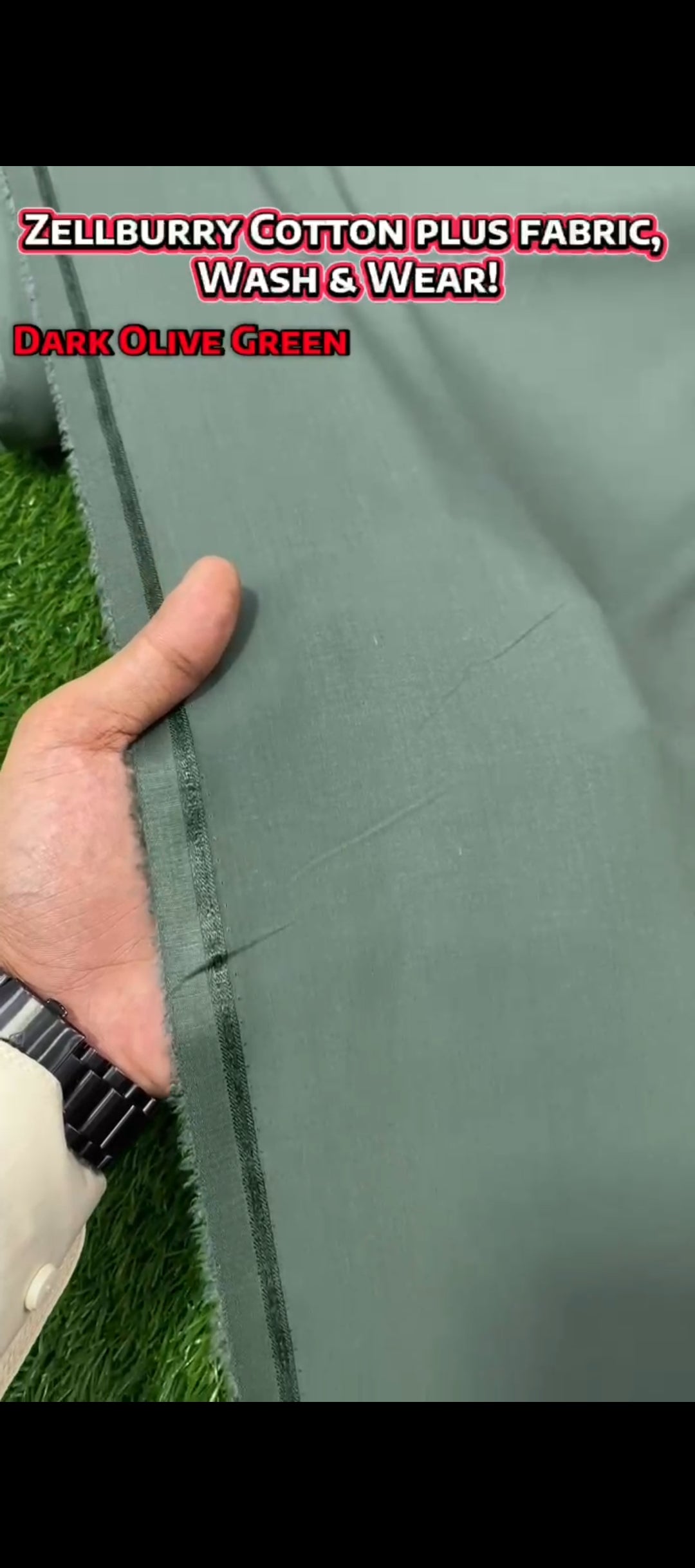 Zellburry Cotton plus || Wash & Wear || Olive Green